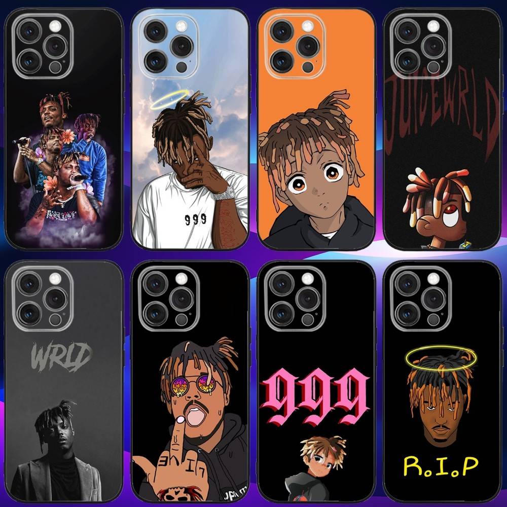 Rapper 999 J-Juice W-WRLD Phone Case For iPhone 16e,16,15,14,13,12,11,Pro,X,XS,Max,XR,Plus,Mini Soft Black Cover