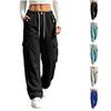 Women's High Waist Casual Pants with Pockets Color Relaxed Fit for Everyday Wear