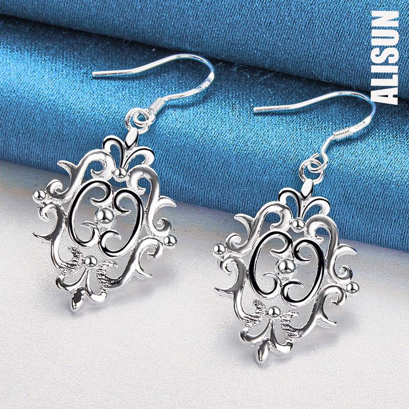 925 Sterling Silber Geometrische Piercing Ohrringe Modischer Hochzeitsschmuck