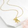 Cute Cartoon Bear Zircon Pendant Necklace Stainless Steel Chain High Grade Animal Choker Jewelry Party Gifts For Women Girls