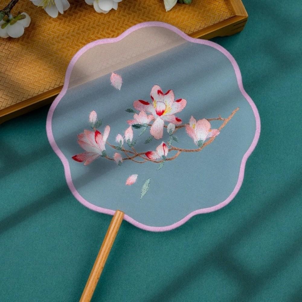 Handheld Silk Fan Floral Pattern Tuan Fan Group Fan Chinese Style Embroidery Fan  Home Decor