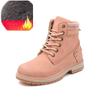 Autumn and Winter Plus Cotton Martin Boots Women's British High-top Rhubarb Boots Casual Large Size Women's Shoes Tooling Leather Boots