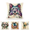 Adorable Pet Dog Pillow Cover In Linen Blend For Cozy Sofa And Office Decor