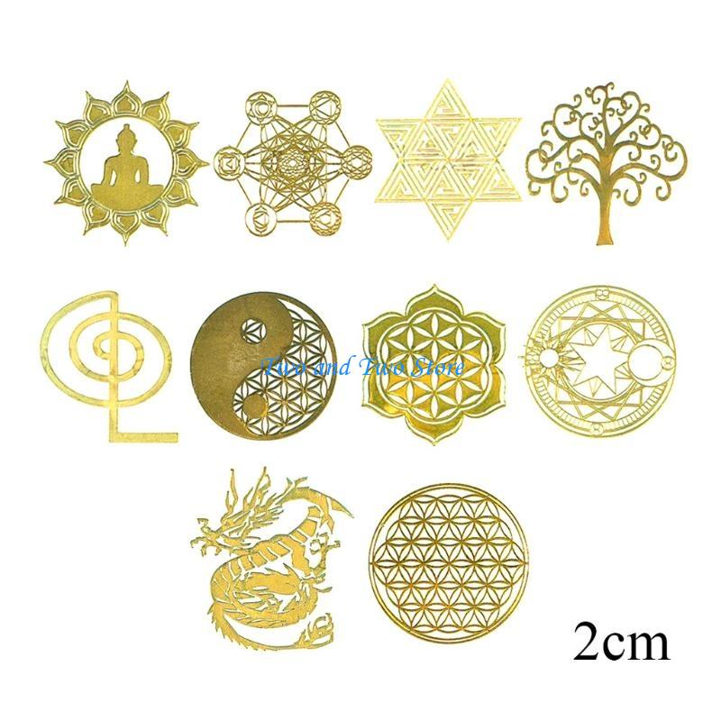 HX6F Copper Orgonite Sticker Copper Sticker Simulation Resin Decorative Sticker DIY Pyramid Epoxy Resin Crafts for DIY Crafts