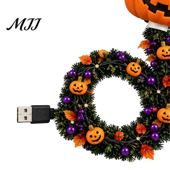 Halloween Decor Lamp USB Pumpkin Projector Lamp, Flexible Gooseneck Night with 8 LED Projection Films, Ambient for Bedroom Ceiling Decoration