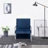 Day and Night - Day and Night Armchair with Blue Velvet Chrome Legs