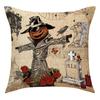Halloween Pumpkin Scarecrow Pillowcase Black Cat Crow Skull Linen Sofa Cushion Cover Ghost Festival Home Decorative Pillow Case