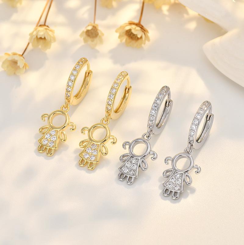 

Boys and Girls Earrings Gold High-end Ear Buckle Design Earrings