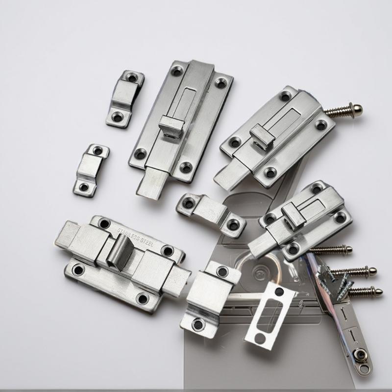 Self-Elastic Latch Security Bolt Latch Anti-theft Spring Latches Stainless Steel Cabinet Hinges Furniture Supplies Hardware