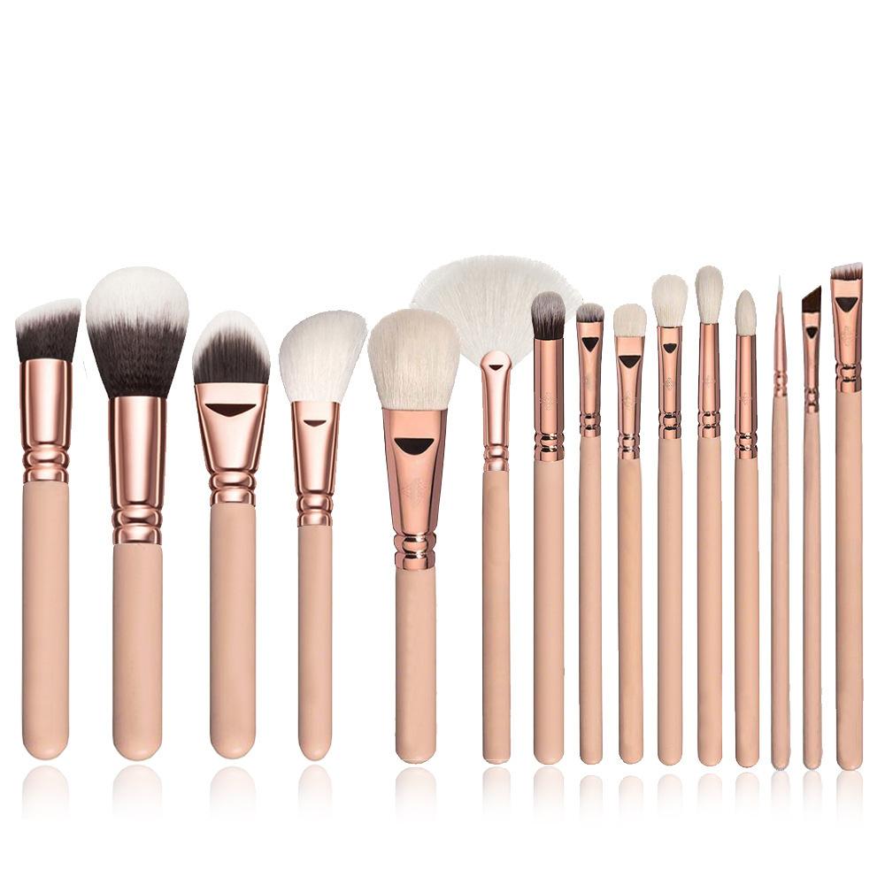 15 new makeup brushes set set, rose gold black handle makeup brush, multi-functional makeup tool