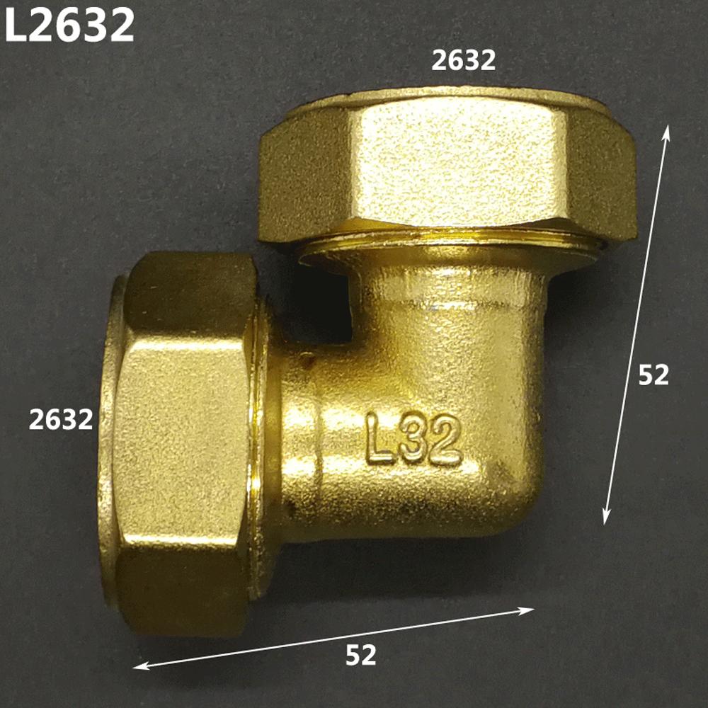 Brass Compression Elbow Pex 1216/1418/1620/2026/2632 Pipe Fitting Aluminum Plastic Pipe Fittings for Floor Heating