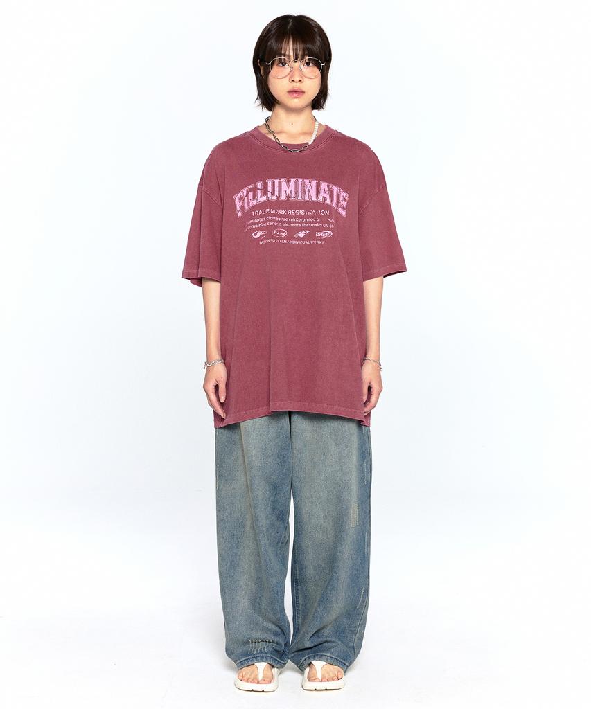 FILLUMINATE Damaged Graphic Pigment T-Shirt - Charcoal