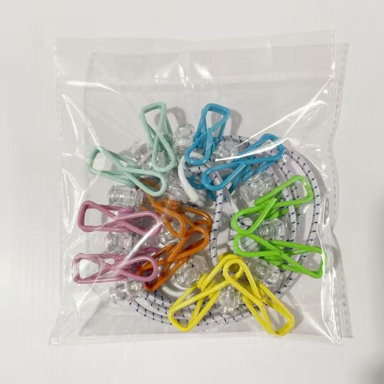 Portable Windproof Elastic Clothesline with Clips for Travel & Business Trips