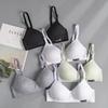 Set of 6 Seamless Push Up Bras for Women and Young Girls - Wire Free and Comfortable In Black, Grey, White, and Green