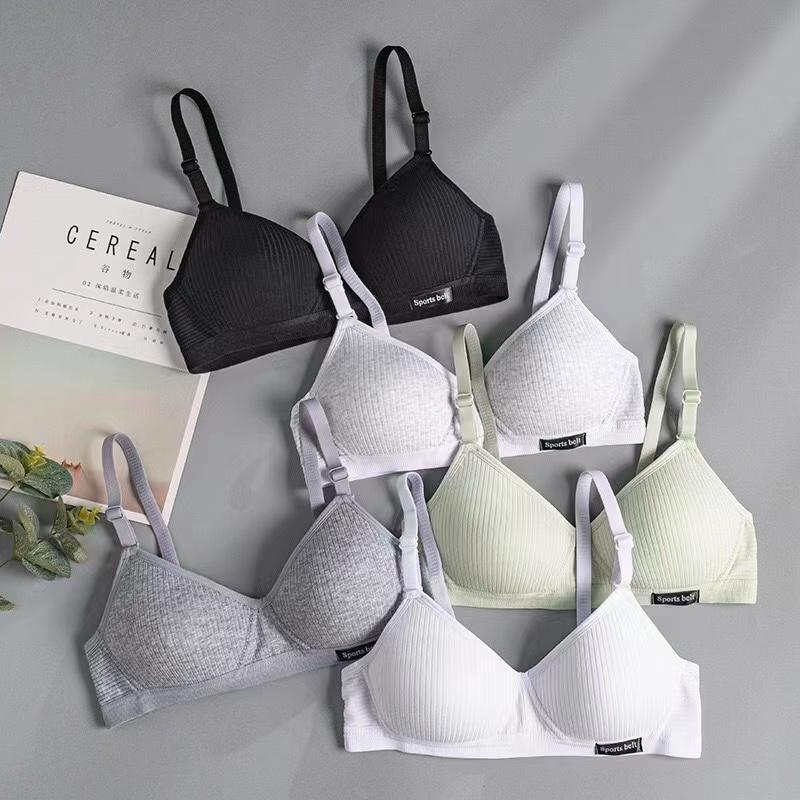 Set of 6 Seamless Push Up Bras for Women and Young Girls - Wire Free and Comfortable In Black, Grey, White, and Green