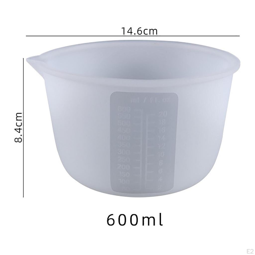 Clear Silicone Measuring Cup Mixing DIY Graduated with Scale for Epoxy Resin Liquids