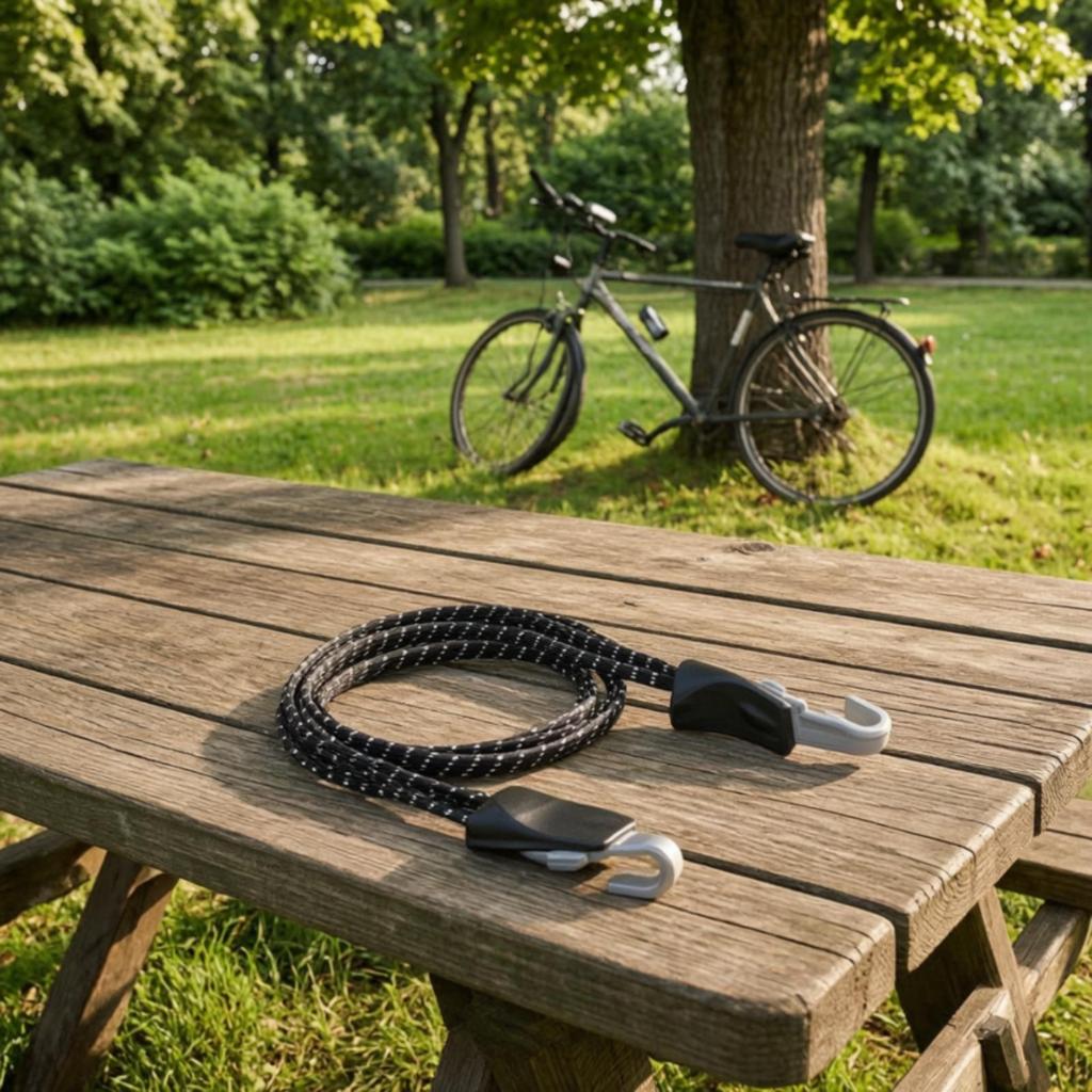 Fahrrad-Gepäckspanngurt mit Clips Flaches Bungee-Seil Synthetisch Kompakt