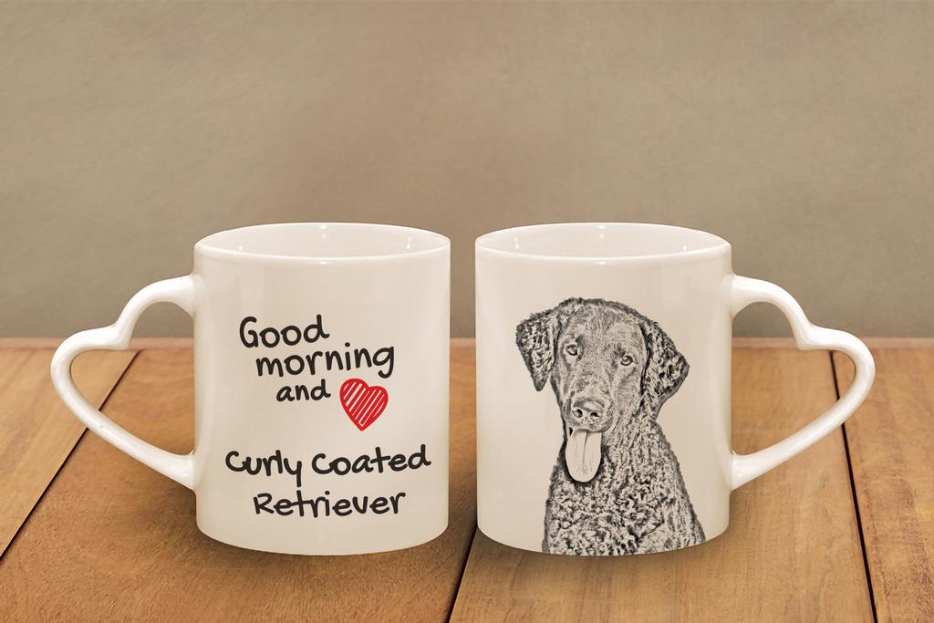 Curly Coated Retriever - cup with a dog, adorable cup with a heart-shaped handle, universal gift from the Art-Dog brand