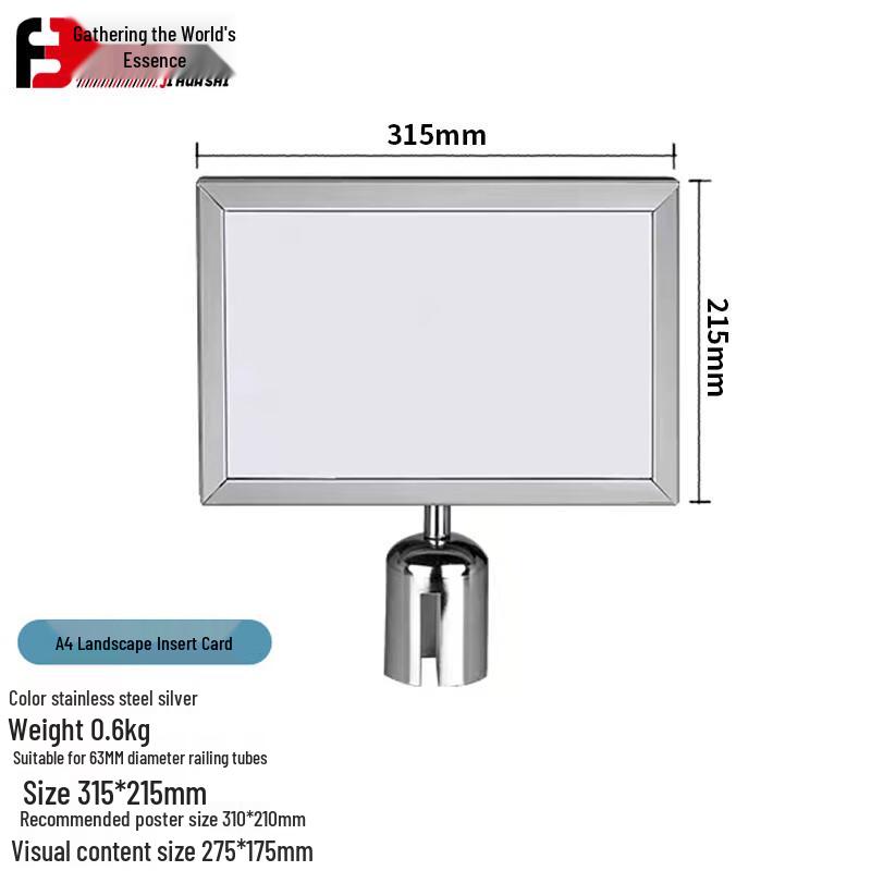 Stainless Steel A4 Floor Stand Sign Holder