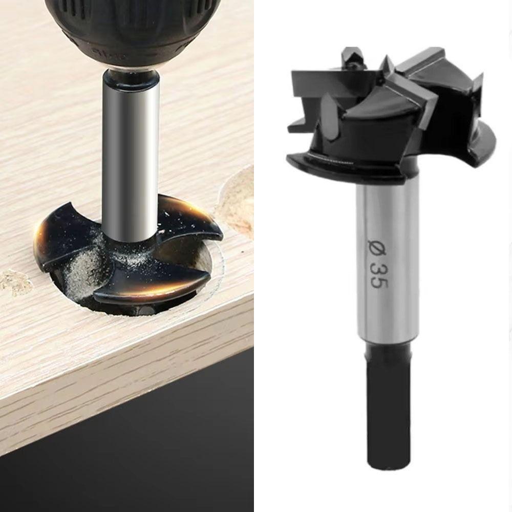 3 Flutes Hinge Hole Opener 35mm Wood Auger Cutter Adjustable Limit Woodworking Drill Bit  Aircraft