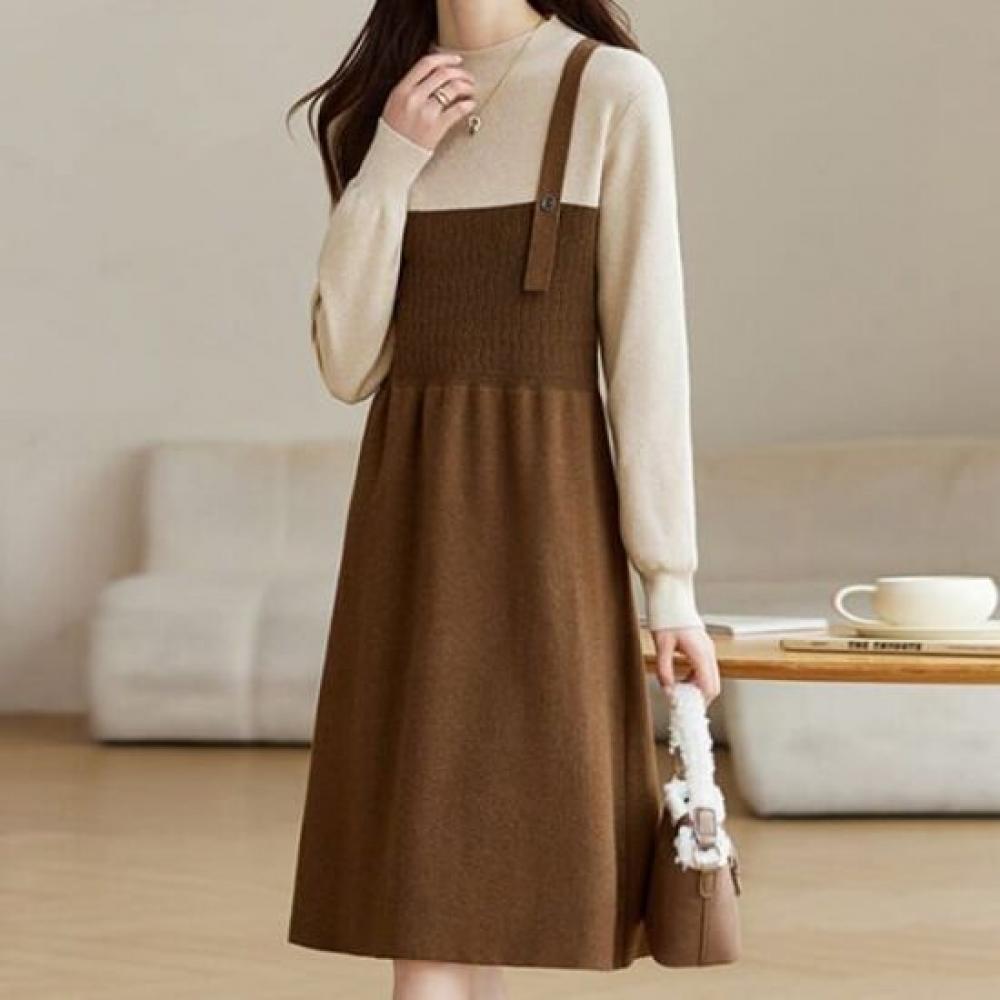 Navava Casual Two In One Long Sleeve Knit Dress No832