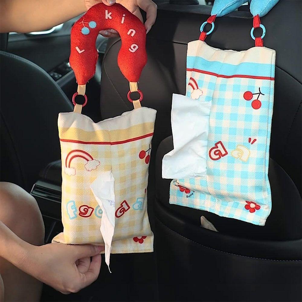 New Hanging Tissue Storage Bag Convenient Cute Tissue Box Multifunctional Portable Tissue Pouch
