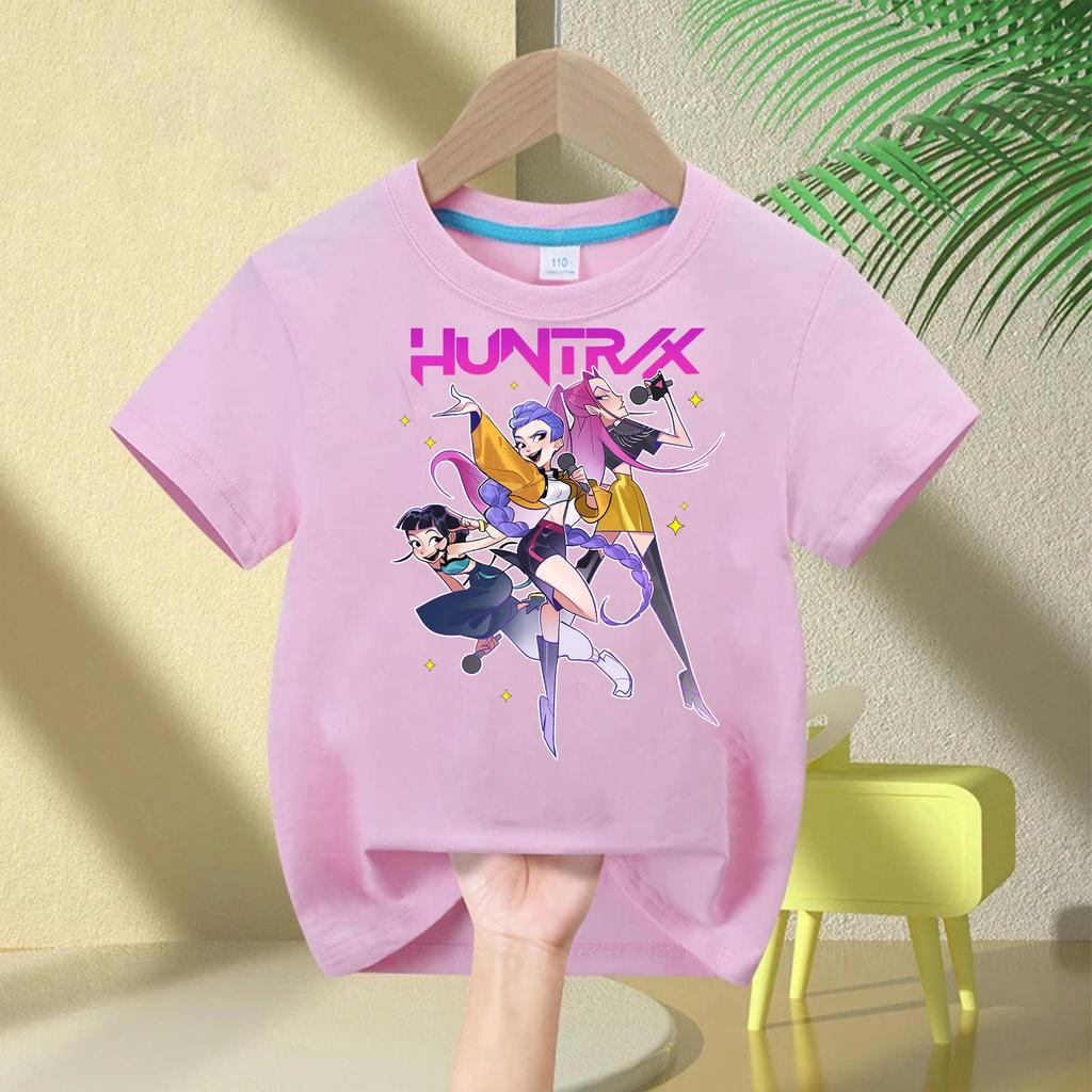 Demon Hunter Squad Kids Anime Print Casual Short Sleeve T-shirt