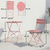 Garden Bistro Set 3 Pieces Table and 2 Folding Slatted Chairs Double Rust Protection Pink