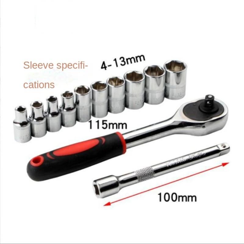 Automotive Repair Home Use Big Fly Ratchet Socket 12 Piece Wrench Set, Multifunctional Maintenance Convenient Hardware Tools