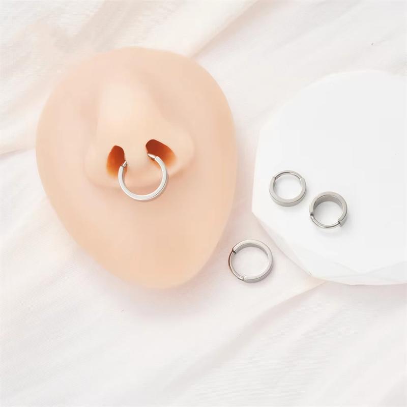 F136 Titanium Nose Ring Ear Septum Hoops Clicker Daith Tragus Cartilage Helix Round Earring Piercing Body Jewelry