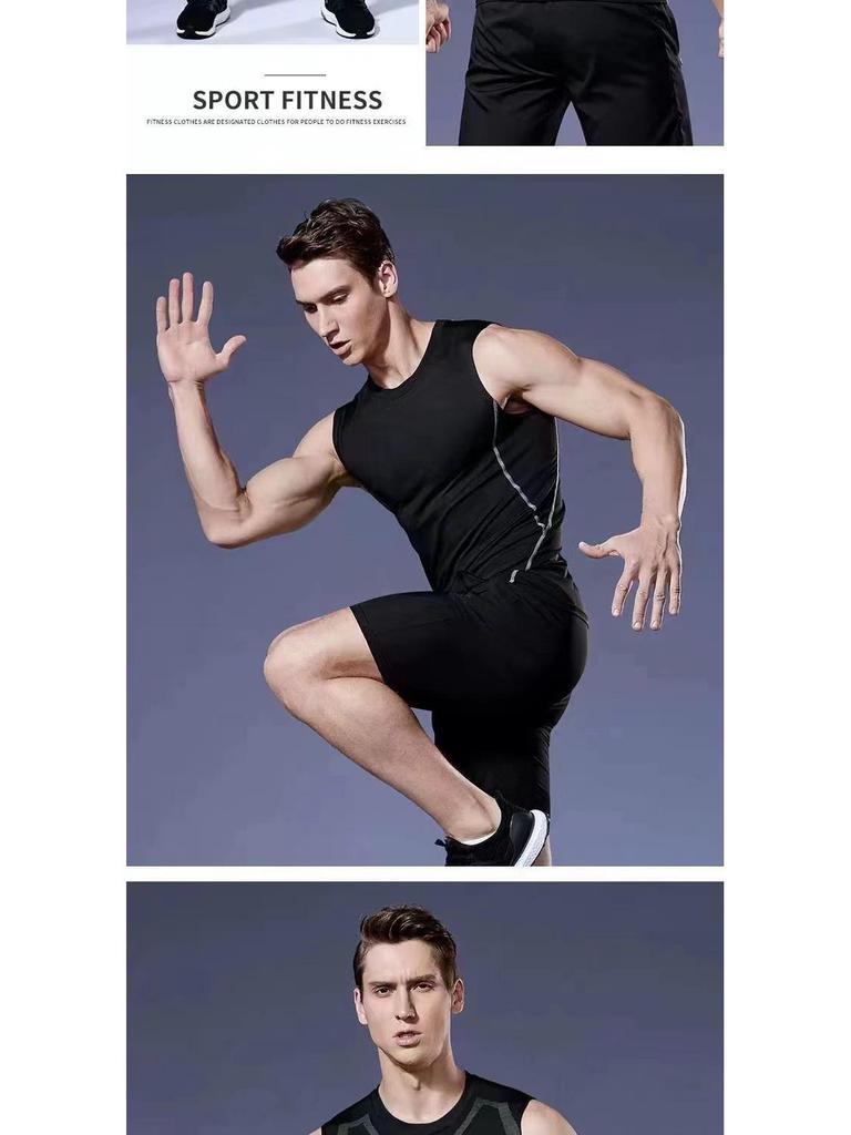 Men's Quick-Dry Sleeveless Compression Tank for Fitness and Basketball