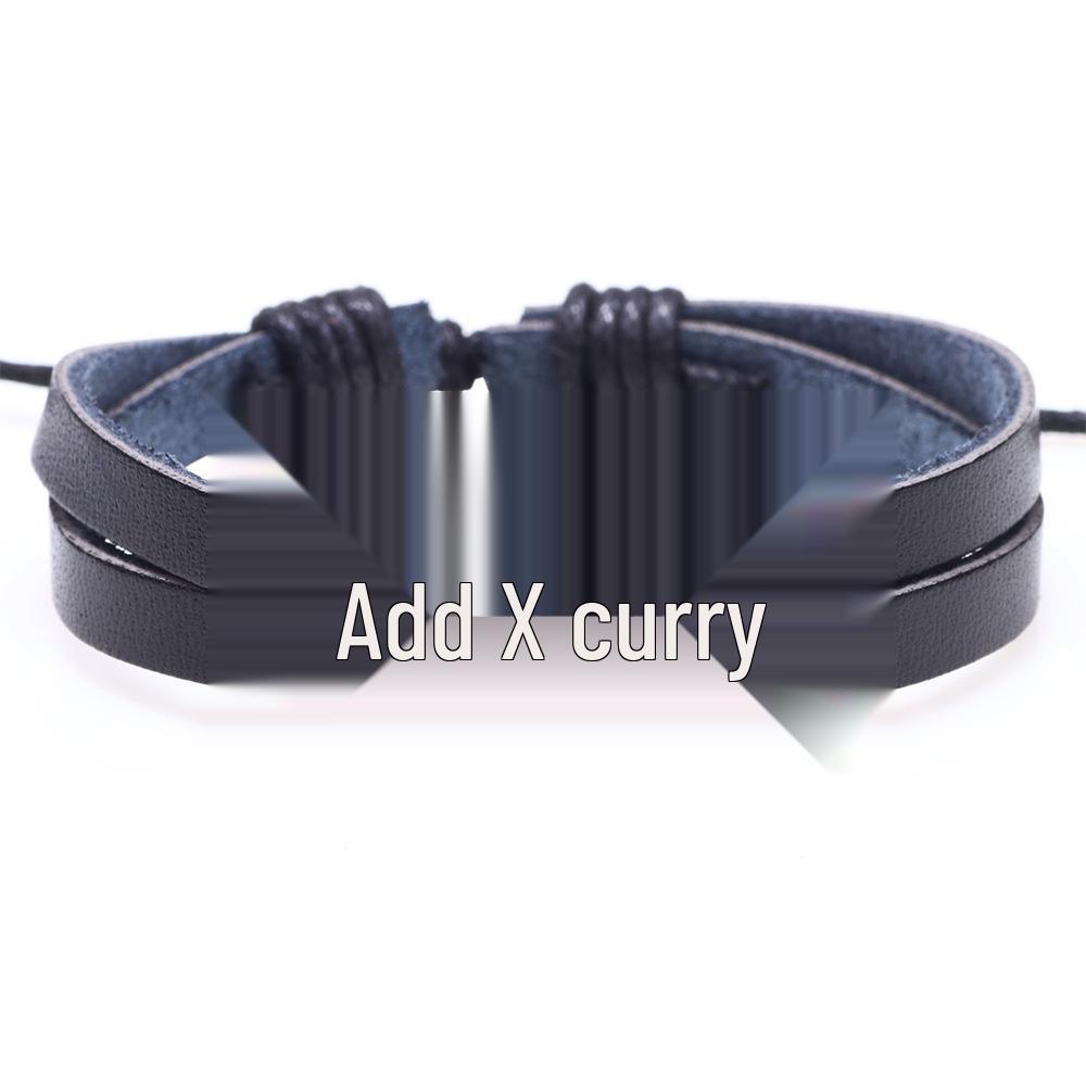 Handmade Woven Leather Bracelet with English Letter Charms