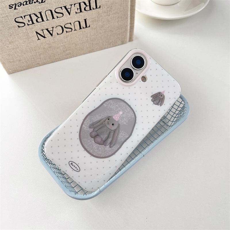 

Polka Dot Bunny Rabbit Doll Magnetic Case for iPhone 17, 16 Pro Max, 15, 14 - Premium Feel iPhone 14 Pro
