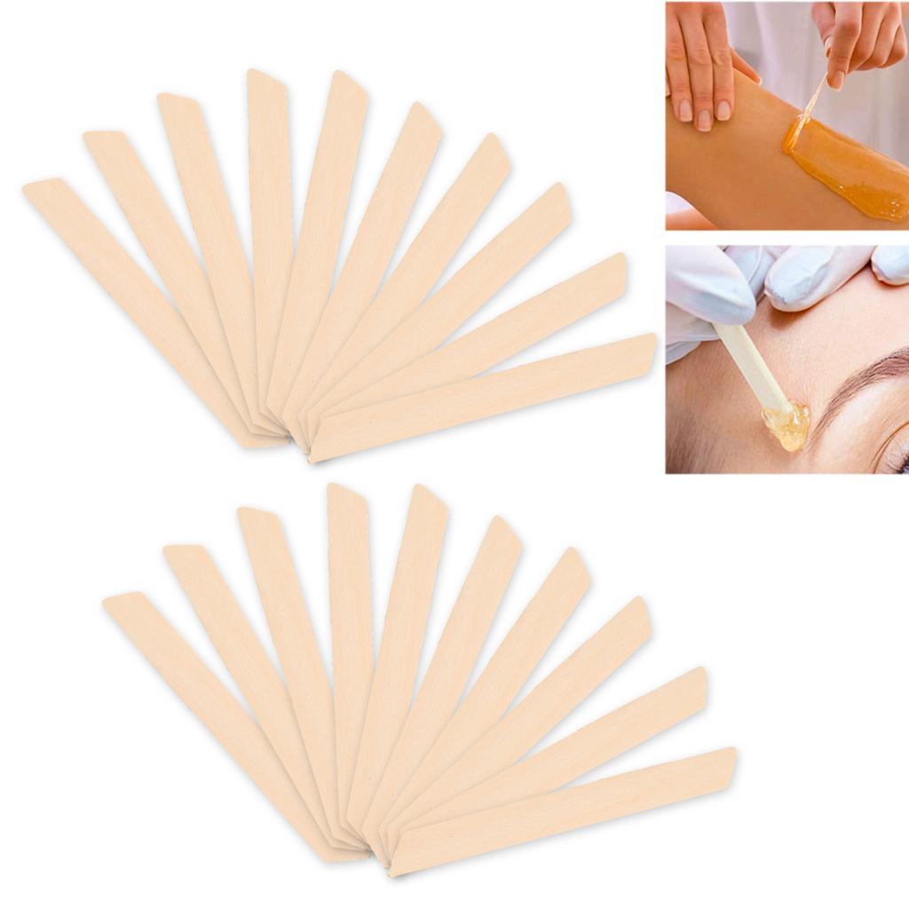 20pcs Quadrangle Shape Wooden Wax Sticks Wax Spatulas Applicator Hair Removal Tool
