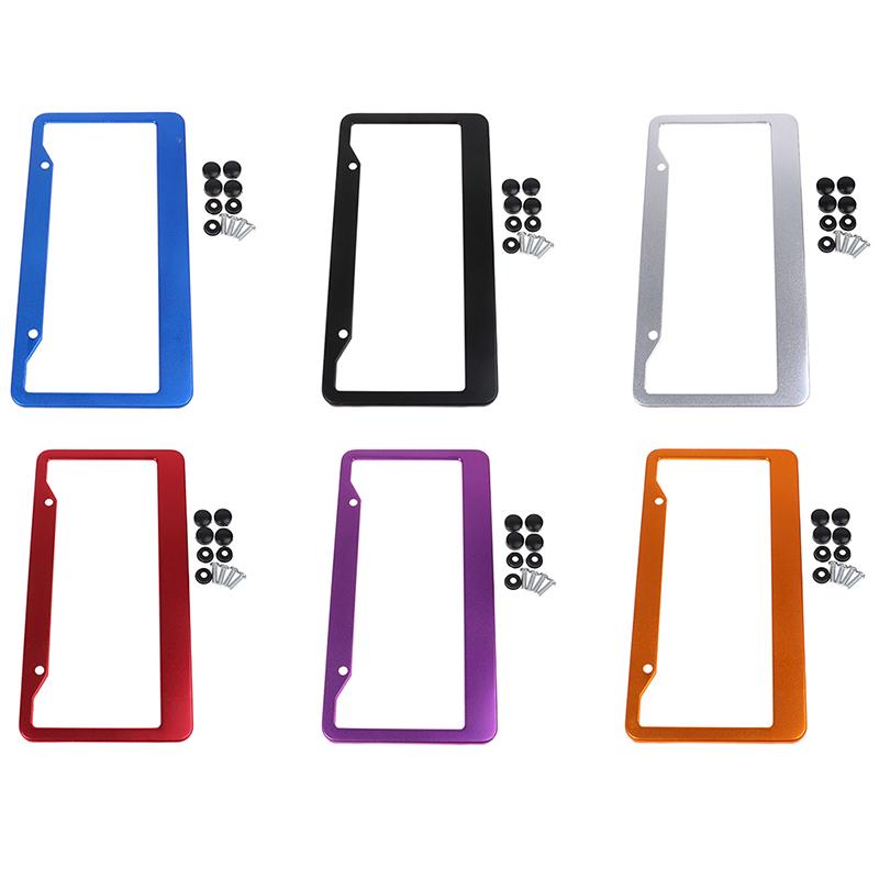 1Pc Universal Us Auto Car Aluminum License Plate Frame Cover Car Accessary