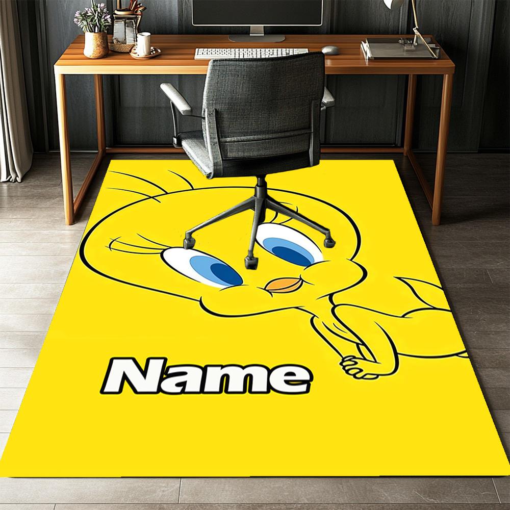 Custom Name Tweety Bird Printed Carpet,Rug for Office Chair Living Room Bedroom Kitchen Room Decor Gifts.