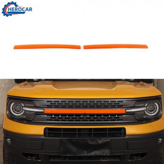 2pc/Set Front Grille Grill Strip Cover Trim Bezel Kit For Ford Bronco Sport 21+