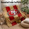 San Francisco 49ers Benutzerdefinierte Flanell-Kuscheldecke Drucken Sie Ihren Namen Text Weiche Warme Decke Weihnachtsgeschenk