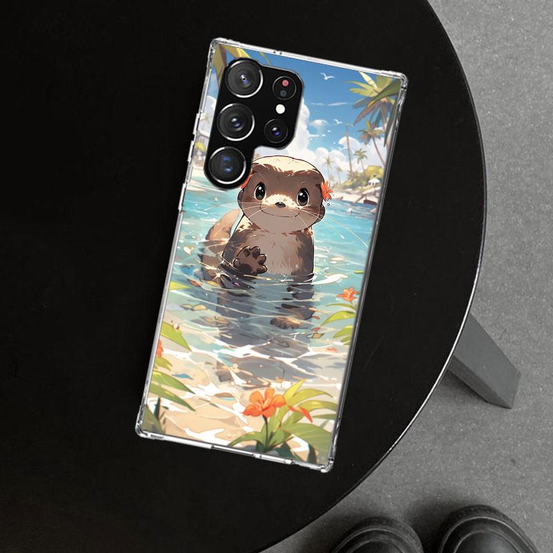 Animal Otter Cute Cartoon Phone Case Cover for Samsung Galaxy S26 S25 Edge S24 S23 Ultra S22 Plus S21 FE S20 + Art Customized Fu
