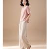 EST+II Women's Round Neck Short Sleeve Top & Wide-Leg Pants Set