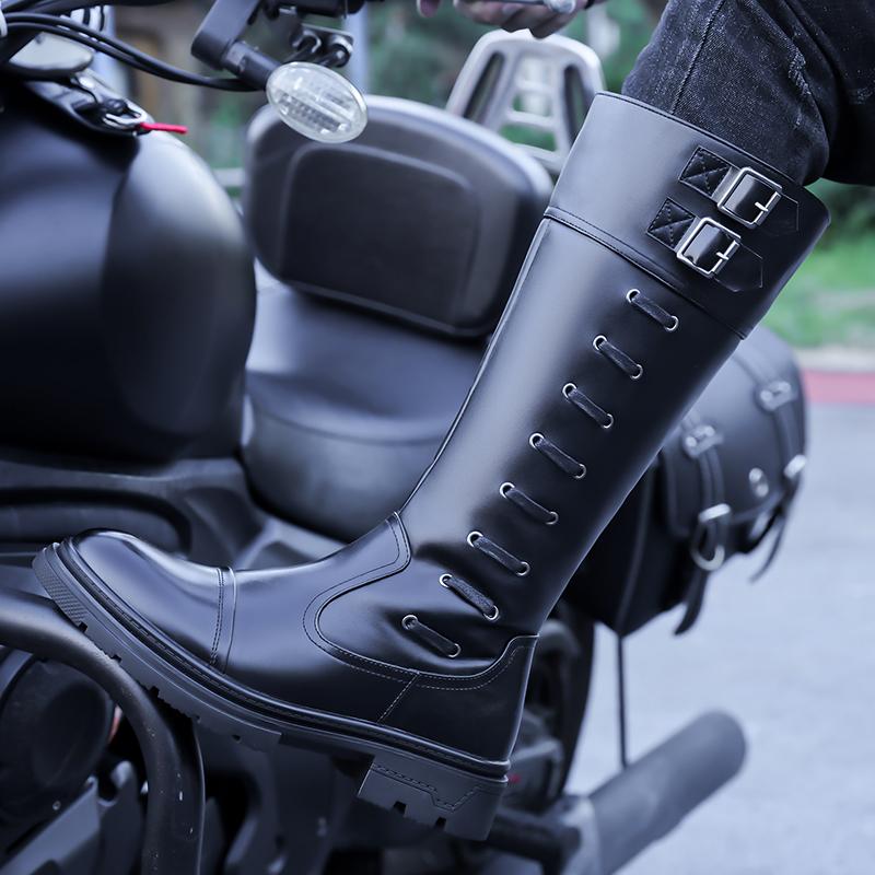 Men’s Motorcycle Boots Western Boots Black Jockey Boots Casual Brown Street Style Cool High Boots Plus Size