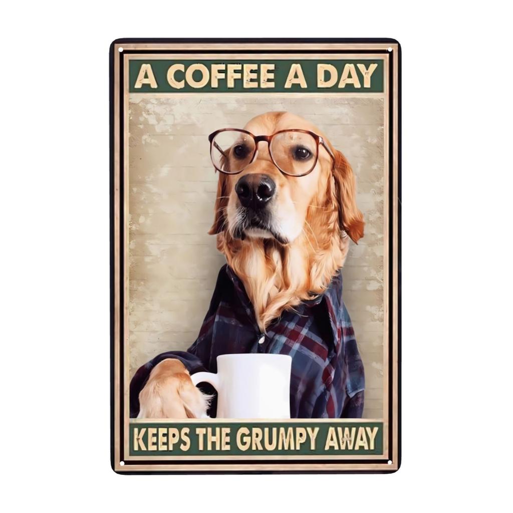 Mfoever  Coffee Metal Signs Bernese Mountain Dog Coffee Co Awaken The Senses Signs Vintage Signs for Home Cafe Kitchen X Inch