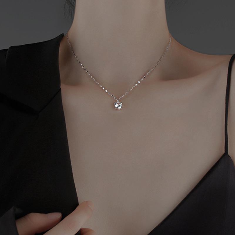 Collier Pendentif Diamant Unique Minimaliste Japonais et Coréen 2021 pour Femmes