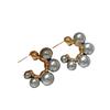 Silver Needle Geometric Pearl Ring Earrings French Premium Temperament Stud Earrings New Versatile Light Luxury Earrings Women