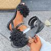 Women's flat slippers women's summer new fashion flower word casual beach cool slippers
