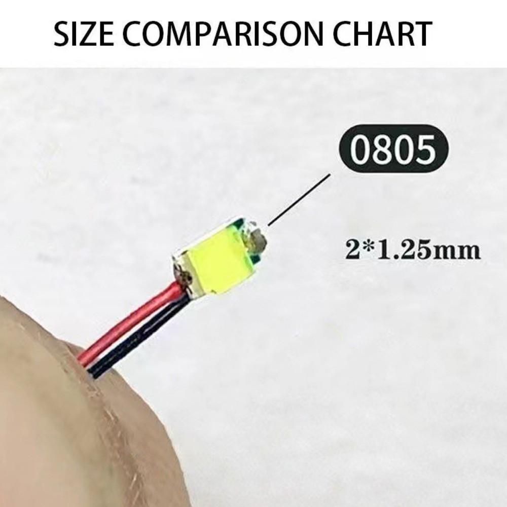 10Pcs Red Black Line 0805LED SMD Wire  Light HO N OO Scale Pre-soldered Micro Railway Decoration