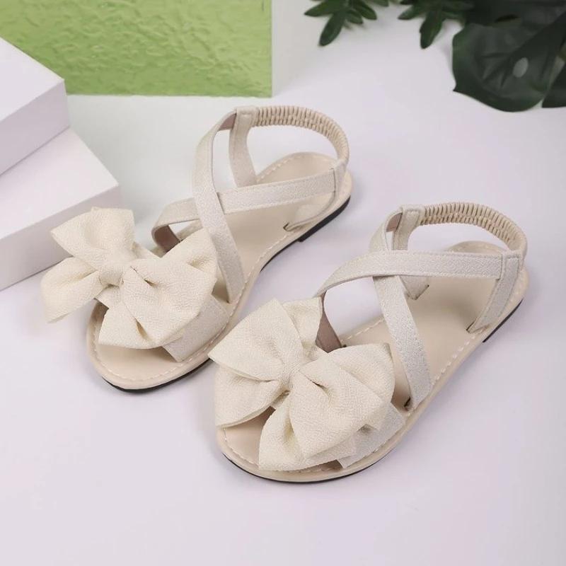 Outdoor Beach Casual Slippers Women Bow Flat Shoes Home Slides Women Sandals 2025 New Summer Lightweight Sandals Women