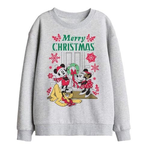 Disney Childrens/Kids Mickey & Minnie Mouse Wreath Christmas Sweatshirt
