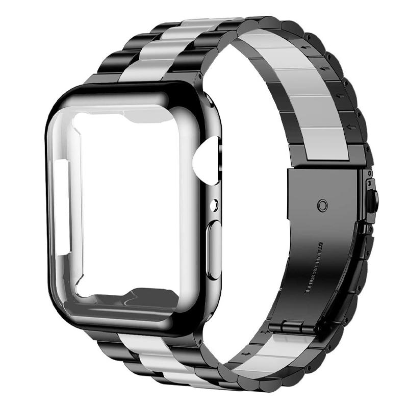 Case+Strap iWatch Band Ultra2 49mm Stainless Steel Metal Strap For Apple Watch 9 41 45MM 44mm 40mm SE Series 8 7 6 5 4 Cover