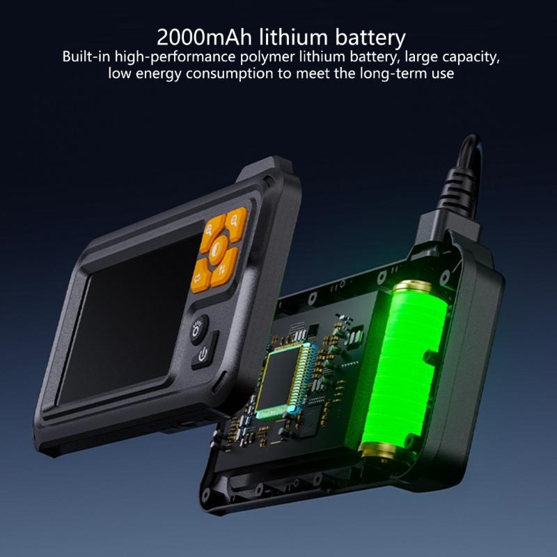 Waterproof Industrial Endoscope Type-C Rechargeable Double Lens Borescope Inspection Camera with 4.3in IPS Screen 8 LEDs